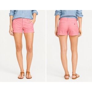 J.Crew Womens Pink 100% Cotton Chino Shorts Size 6 A1544 Flat Front Casual